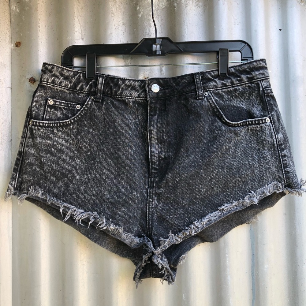 Topshop Kiri Shorts Acid Wash Size 12 100% Cotton